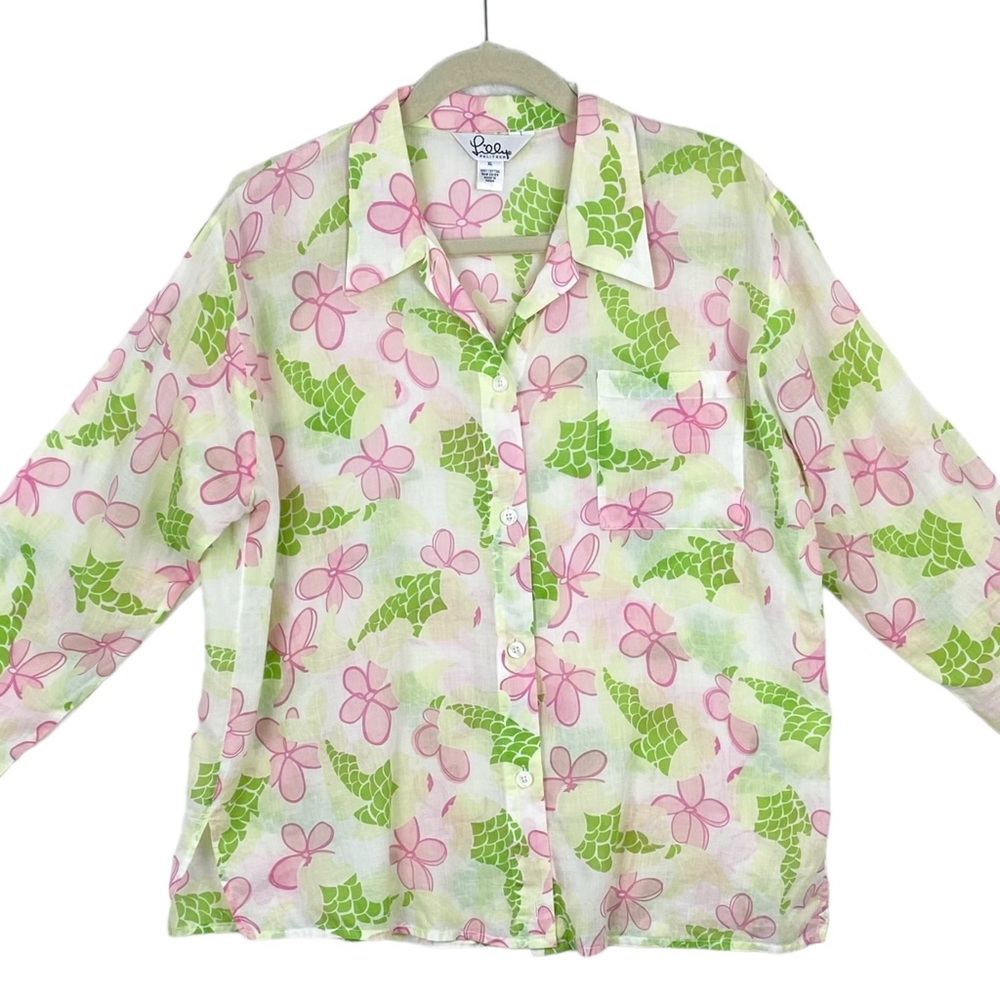 Lilly Pulitzer Vibrant Floral Button Down Shirt